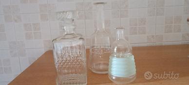 bottiglie di vetro antiche anni 900 e  da  whisky 