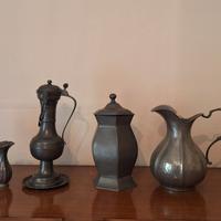 Collezione oggetti in peltro