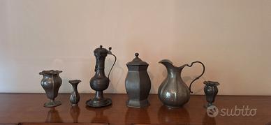 Collezione oggetti in peltro