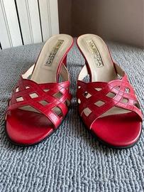 Sandali vera pelle rossi vintage VIA SPIGA