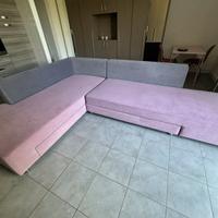 Divano letto lilla e grigio