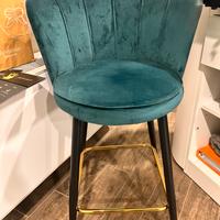 Sedia in velluto colore verde petrolio