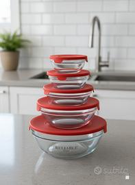 set contenitore in vetro 