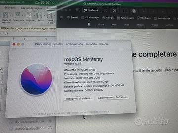 Imac 21.5  I5 8gb ram 1000gb hd 4k