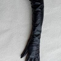 Guanti lunghi neri vera pelle vintage