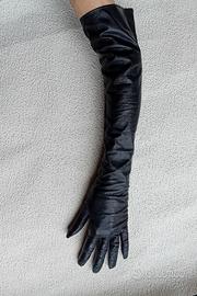 Guanti lunghi neri vera pelle vintage