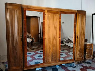 Armadio e comodini anni 45/50 in legno artigianali