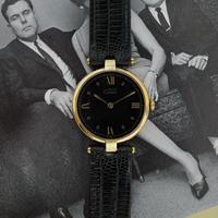 Cartier Must Vermeil quadrante Nero con Deployante