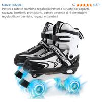 Pattini a rotelle bambino regolabili 4 ruote