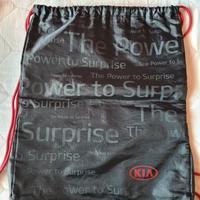 Borsa kia originale sacca nera e rossa. 35 cm x 43