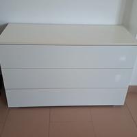 Cassettiera bianca 3 cassetti