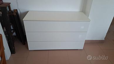 Cassettiera bianca 3 cassetti