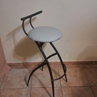 10 Sgabelli neri con seduta grigia