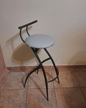 10 Sgabelli neri con seduta grigia