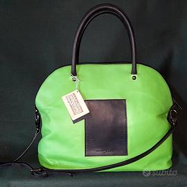 Borsa bicolore in pelle "GRACE"