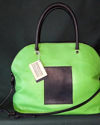 Borsa bicolore in pelle "GRACE"