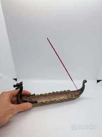 Nave Vichinga Porta Incenso – Design Largo e Lungo