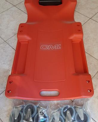 CARRELLO SOTTO-AUTO CMI,CON POGGIATESTA E 6 RUOTE