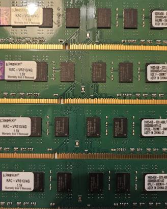 16GB DDR3 4x4GB RAM DDR3 PC3-10600 kingstom