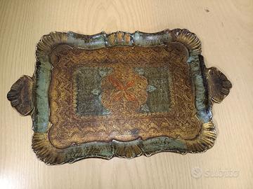 vassoio fiorentino in legno stile barocco