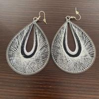 Orecchini filo intrecciato argento e nero