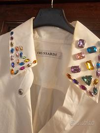 vestito bianco trussardi