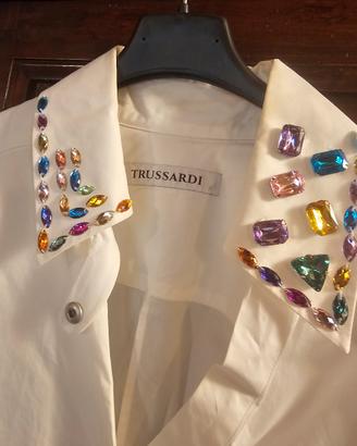 vestito bianco trussardi