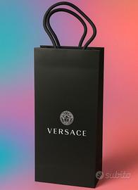 Busta originale Versace nera con manici in corda