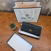 Portafoglio Chanel nero e oro - nuovo
