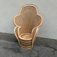Poltrona Peacock in rattan 80’ 90’ - stile boho