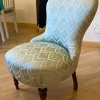 Poltrona imbottita azzurro damascato – Made in Ita