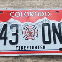 Targa metallica vintage U.S. Colorado Firefighter