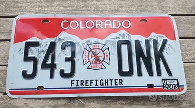 Targa metallica vintage U.S. Colorado Firefighter