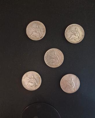 Italia. Lotto 5 monete 500 lire d'argento