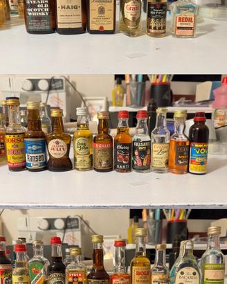 Collezione 100 bottigliette mignon vintage liquori