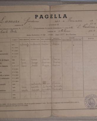 pagella scolastica originale 