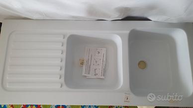 Lavello Vetroresina due vasche con gocciolatoio