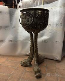 Braciere Porta-vaso Antico in Ottone