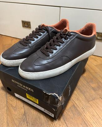 Sneakers marroni e arancioni scotch&soda