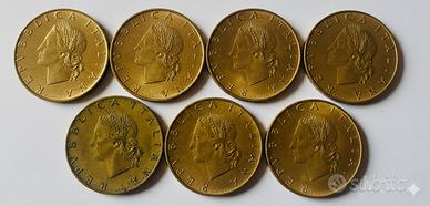Lotto 7 Monete 20 Lire "Ramo di Quercia 1957-1990