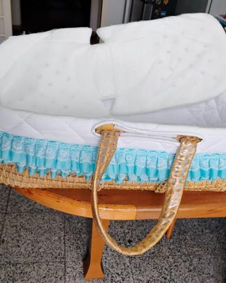 CULLA TRASPORTINO IN VIMINI PER NEONATO
