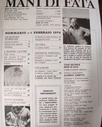 RIVISTE VINTAGE “MANI DI FATA", COLLEZIONE 1957-85