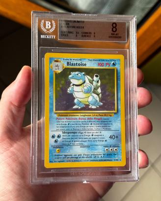 Pokemon Blastoise 2/102 set base holo ita BGS 8