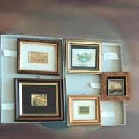 quadri vintage miniature in foglia oro