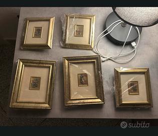 Set 5 quadri paesaggi oro