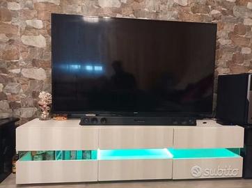 MOBILE TV MODERNO BIANCO LUCIDO CON LED