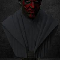 Busto di Darth Maul in resina 10k non pitturato
