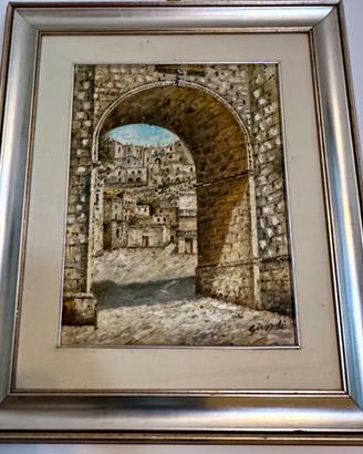 Quadro dipinto a olio firmato Girondi con cornice