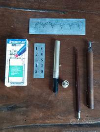 Set Scrittura e Disegno Tecnico Vintage 