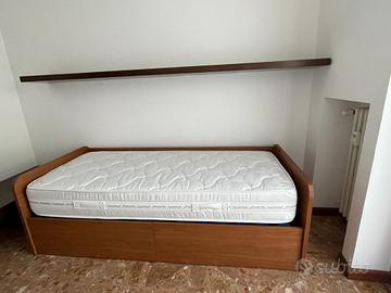 Letto a Cassettoni, Materasso Nuovo e Armadio